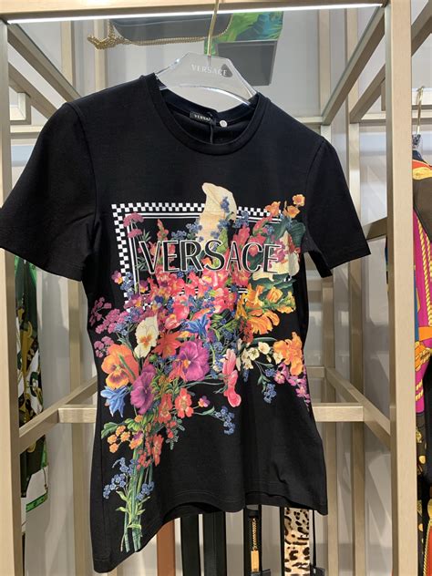 versace tshirt floral|versace collection women.